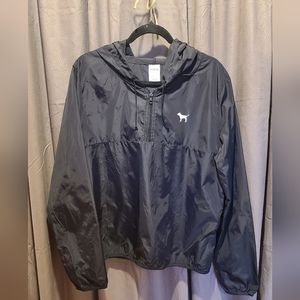 Victoria Secret, Half Zip hooded windbreaker, M/L l, Black.